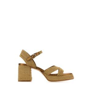 Castaner Women Gold Fabric Vallita Sandals